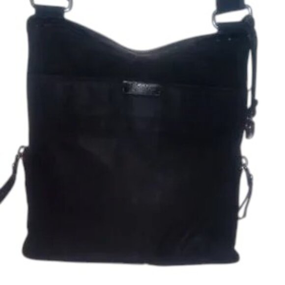 Brighton Black Crossbody Bag with Adjustable Strap and Zippered Compartments - Picture 5 of 7